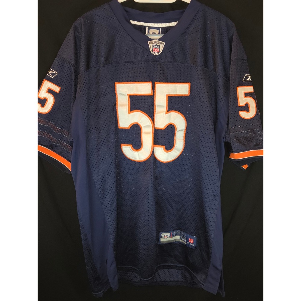 Reebok NFL Chicago Bears 55 Briggs Jersey Men's Size 52 Navy Orange